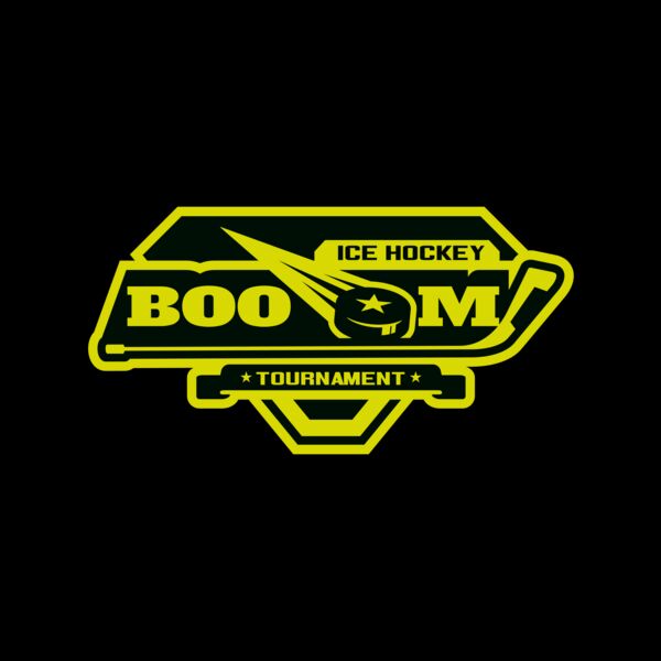 Boom Ice Hockey Tournament logo template Thumbnail