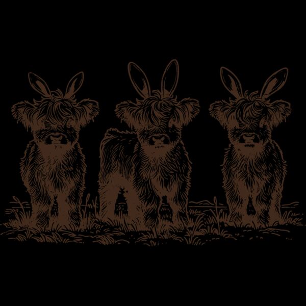 Highland Cows with Bunny Ears Thumbnail