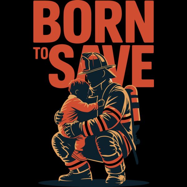 Born To Save Firefighter T Shirt Design Thumbnail
